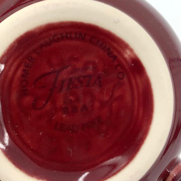 Fiesta Retired HLC Burgundy Cinnabar Coffee Cafe Tea Mug Cup & Saucer Fiestaware - Picture 7 of 7